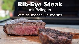 RibEye Steak vom Grill mit Beilagen  USBeef vom deutschen Grillmeister [upl. by Aitselec724]