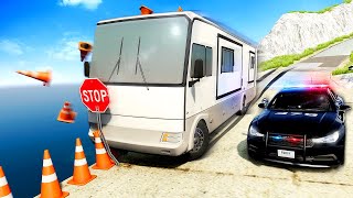 MULTIPLAYER Motorhome Police Chase  BeamNG Drive Crashes [upl. by Odnumyar858]