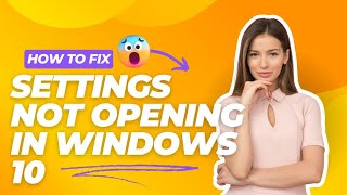 How to fix quotSettings not opening in windows 10quot  Settings not working in windows  Fix Settings [upl. by Richter]