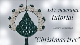 DIY  macrame wall hanging quotChristmas treequotring tutorial🎄 [upl. by Worra]