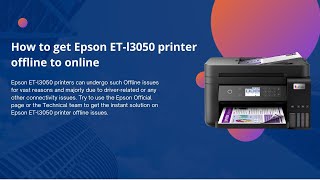 How to fix Epson ET l3050 printer offline problem  Change Epson printer offline to online [upl. by Sanferd]