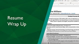 Resume  Wrap Up [upl. by Glory]