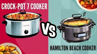 Hamilton Beach vs Crock Pot 7 Slow Cooker  Which is Better [upl. by Bartley]