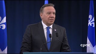 Propos du PM du Québec François Legault après avoir rencontré le PM Trudeau – 15 mars 2024 [upl. by Leicam]