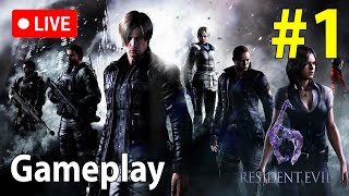 🔴resident evil 6 1 gameplay  resident evil 6  game world technology is live [upl. by Amlas]