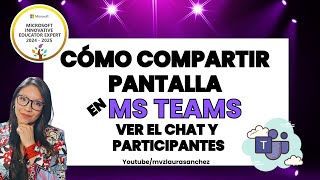 compartir pantalla en MS TEAMS ver el chat y participantes 1 sola pantalla [upl. by Eittocs548]