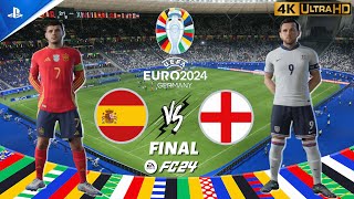 FC 24  Spain vs England  UEFA EURO 2024 FINAL  PS5 4K 60FPS [upl. by Ettevram989]