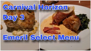 CRUISE  Emeril Select Dinner Day 3  Carnival Horizon [upl. by Ettelrac]