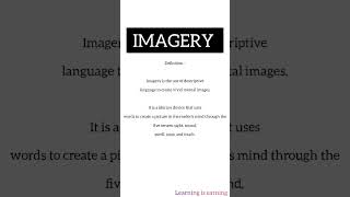 ImageryLiterary device  Figure of speech  Literary figure Hindi Learning Is Earning [upl. by Merril]