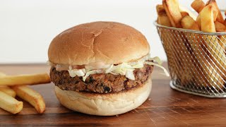 Bean Burger Recipe  How to Make Black Bean Burger [upl. by Nerret]