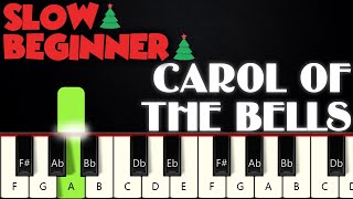 Carol Of The Bells  SLOW BEGINNER PIANO TUTORIAL  SHEET MUSIC by Betacustic [upl. by Kenn92]