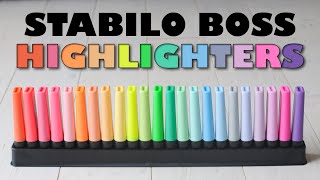 23 Stabilo Boss Highlighters Swatches Names and Review [upl. by Adiazteb609]