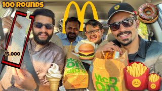 100 TIMES McDonald’s DRIVE THRU CHALLENGE  RHS [upl. by Ahsital579]