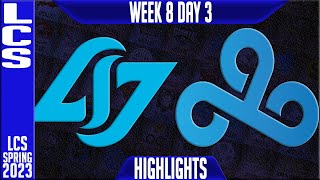 CLG vs C9 Highlights  LCS Spring 2023 W8D3  Counter Logic Gaming vs Cloud9 [upl. by Lesly]