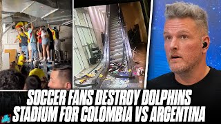 Soccer Fans DESTROYED Dolphins Hard Rock Stadium For Argentina vs Colombia Game  Pat McAfee Reacts [upl. by Allie]