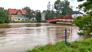 Jelenia Góra  Bóbr wystąpił z brzegów [upl. by Dionne663]