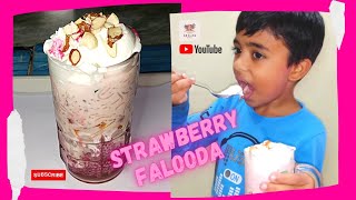 How To Make Strawberry Falooda  Recipe  Falooda  Tamil [upl. by Barabbas476]