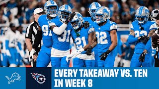 All four TAKEAWAYS by Detroits defense vs Tennessee  Lions vs Titans 2024 NFL Season Highlights [upl. by Olyhs]