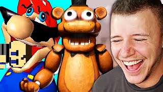 Tjulfar Reagiert auf MARIO PLAYS FIVE NIGHTS AT FREDDYS SMG4 😂🤣 [upl. by Molohs910]