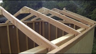 Building amp Installing Roof Rafters  How to Build a Shed [upl. by Haye]