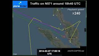 Missing Flight MH370 Traffic at 18h40 33  CAPTIO [upl. by Aigneis]