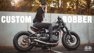 Custom Triumph Bonneville British Bobber [upl. by Clim563]