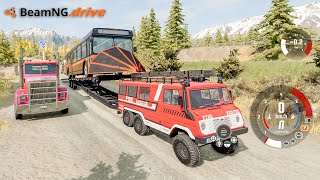 BeamNGdrive  Overload 40ft Hydraulic tilt Bumperpull trailer [upl. by Airekat641]