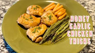 SUPER EASY Honey Garlic Chicken Thighs Recipe [upl. by Genvieve]