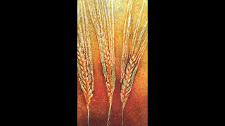 fused glass inclusion  ears of wheat [upl. by Misak]