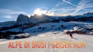 ⛷️ Alpe di Siusi  Seiser Alm Val Gardena 012024 4K [upl. by Odareg]