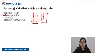 Capillary Action Explained by Saniya KCET 11th Chemistry States of Matter [upl. by Ahsimik452]