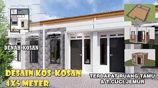 Desain Kos Kosan 4x5 Meter  Kamar Mandi Dalam Ruang Tamu amp Jemuran [upl. by Mikol]