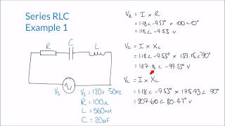 Calculating Impedance Supply Current and Voltages in Series RLC Circuit [upl. by Keli]