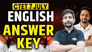 CTET Answer Key  CTET 7 July English Answer Key CTET Paper 2 Analysis CTET Level 2 Exam Analysis [upl. by Ahsert]