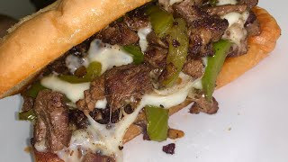 PHILLY CHEESESTEAK 🥩  HOW TO MAKE A FIRE PHILLY CHEESESTEAK SANDWICH AT HOME 🔥🔥 [upl. by Showker]