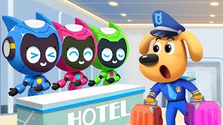 Robot Hotel  Police Chase  Funny Cartoons for Kids  Sheriff Labrador [upl. by Rafaela611]