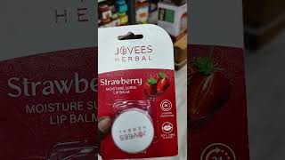 Jovees herbal strawberry lip balm skincare skincareproduct quality viral [upl. by Frants126]