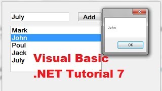 Visual Basic NET Tutorial 7  How to use a Listbox in VBNET [upl. by Rehctaht]