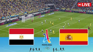 🔴LIVE  SPAIN vs EGYPT I PARIS OLYMPIC 2024 LIVE FOOTBALL MATCH STREAMING I eFOOTBALL PES 21 GAME [upl. by Payne]