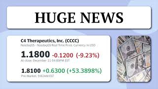 HUGE NEWS  C4 Therapeutics INC CCCC Is Up Big  Company Profile [upl. by Nela196]