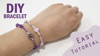 DIY Tutorial  Bracelet with adjustable knot [upl. by Aihseuqram]