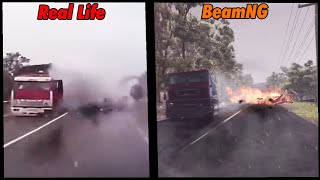 Real Life Crashes vs BeamNGDrive  Comparative Compilation 1 [upl. by Farhsa]