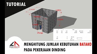 CARA MENGHITUNG JUMLAH BATAKO UNTUK DINDING RUMAH [upl. by Gatias]