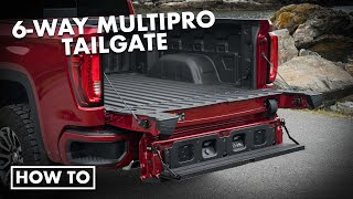 How to use the GMC MultiPro Tailgate on the 2021 GMC Sierra 1500 AT4 [upl. by Spatz]