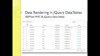 8  Data Rendering in jQuery DataTables with ASPNet MVC  Part2 [upl. by Kcirde437]