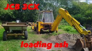 Loading ash with the JCB 3CX and Thwaites dumper [upl. by Hareemas]