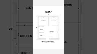 24x26 ground floor plan 624 sqfthomeplan home housedesign shorts [upl. by Lancelle]