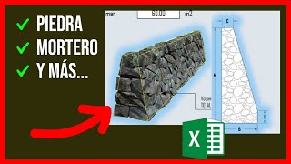 ✅Calcular material para MURO DE MAMPOSTERÍA 🔴  EXCEL [upl. by Omoj]