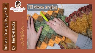 How to Crochet ENTRELAC BORDER EDGING Finish Those Triangles  Easy Tunisian Tutorial [upl. by Botti442]