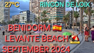 BENIDORM 🇪🇸 LEVANTE BEACH TO RINCON DE LOIX SEPTEMBER 2024 4KHDR Summer Walking Tour youtube [upl. by Naor814]